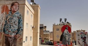 Uno scorcio dei grandi murales di Amman, in Giordania.