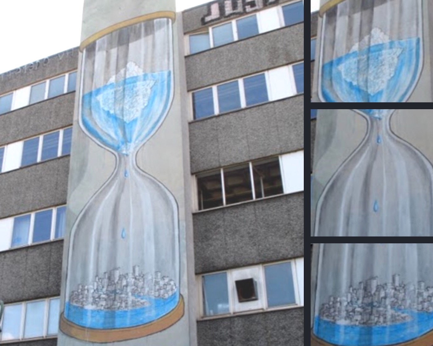 murales e sostenibilità: scioglimento dei ghiacciai minaccia l'umanità e il nostro pianeta