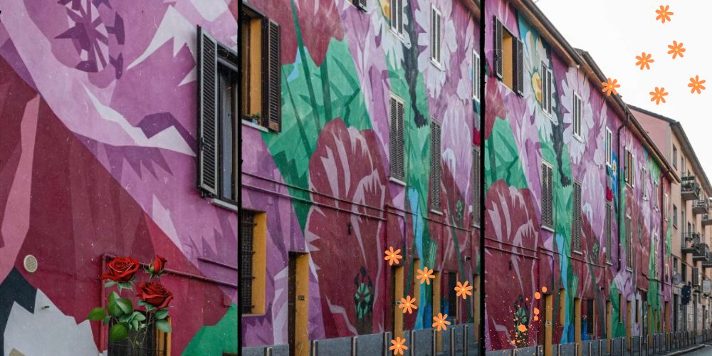 Murales floreale Milano, Ortica