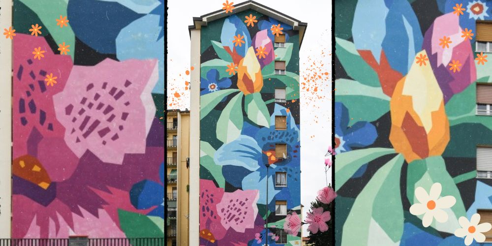 Murales floreale Milano - Quarto Oggiaro